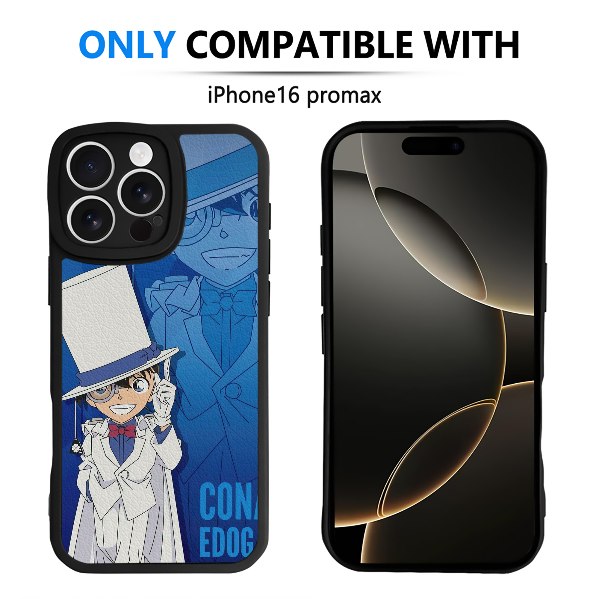（画像用） 名探偵コナン Detective Conan 【iPhone 16シリーズ対応】シリコンスマホケース（レザー調） 材質：シリコン